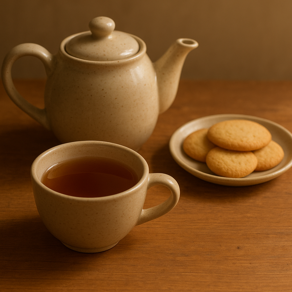 Tea and a plate of cookies