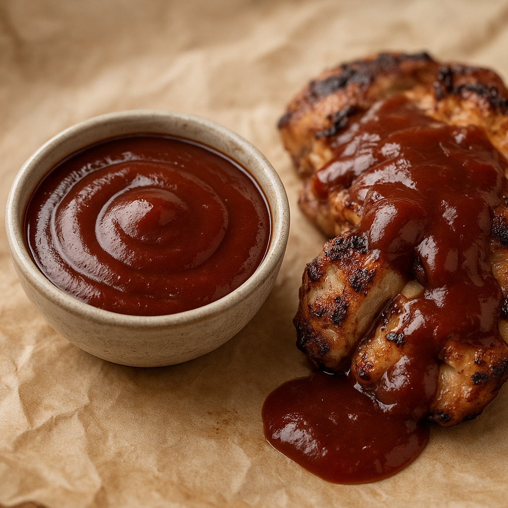 A bottle of barbecue sauce