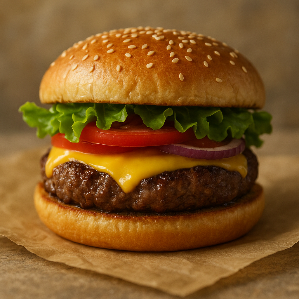 Raw beef burger patties