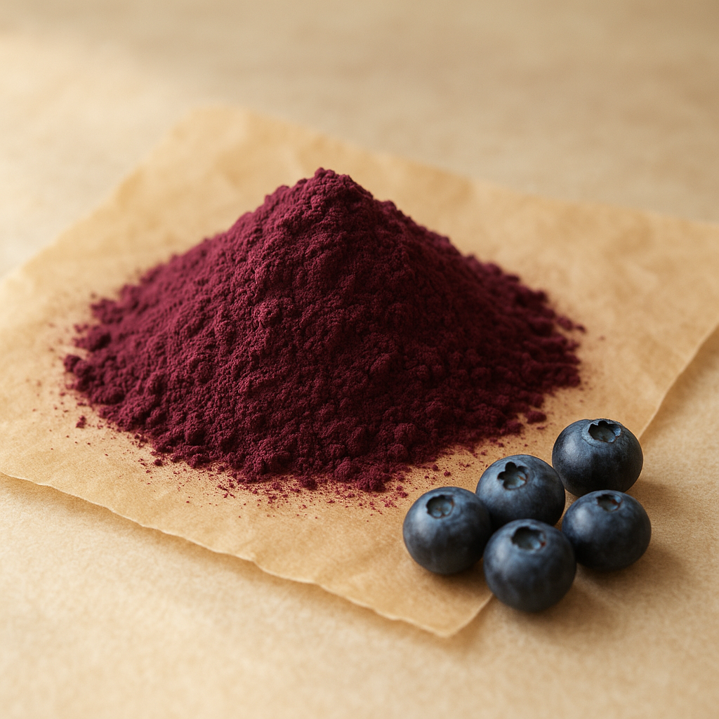 Ground bilberry powder