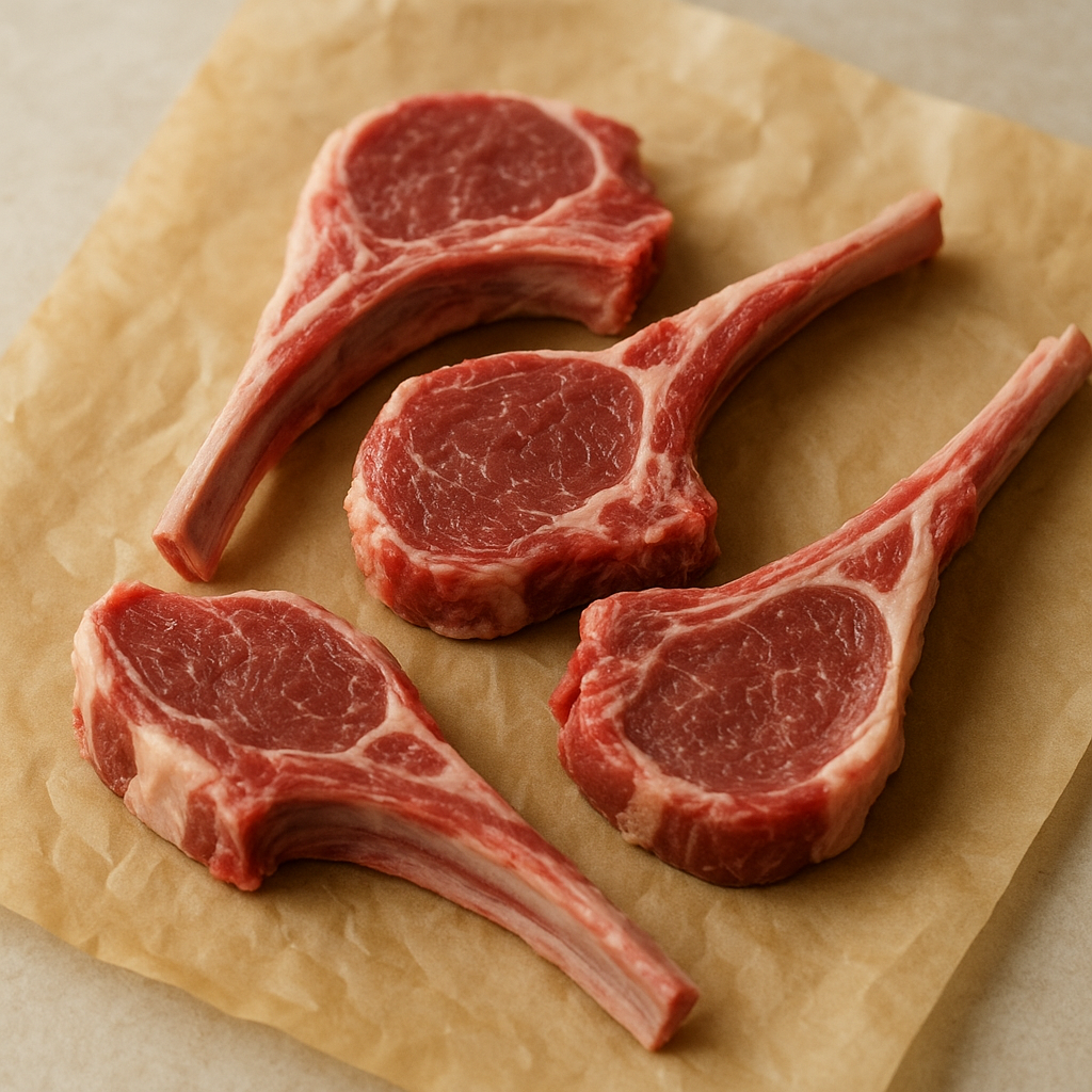 Raw bone-in lamb cuts
