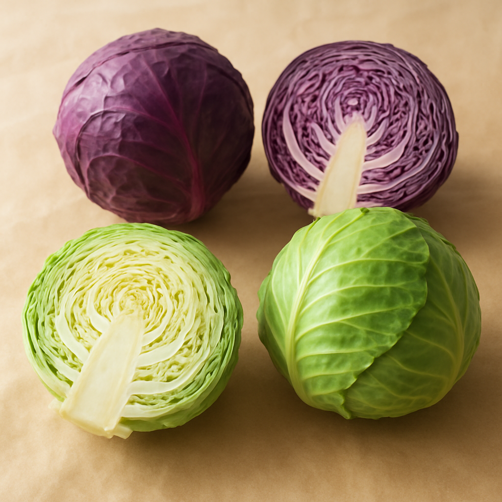 A whole green cabbage