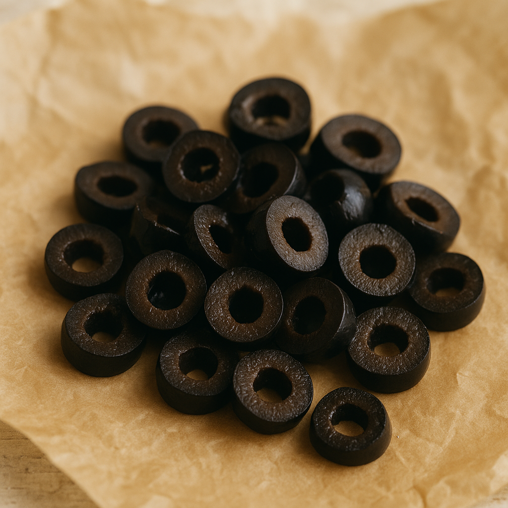 Sliced ripe black olives