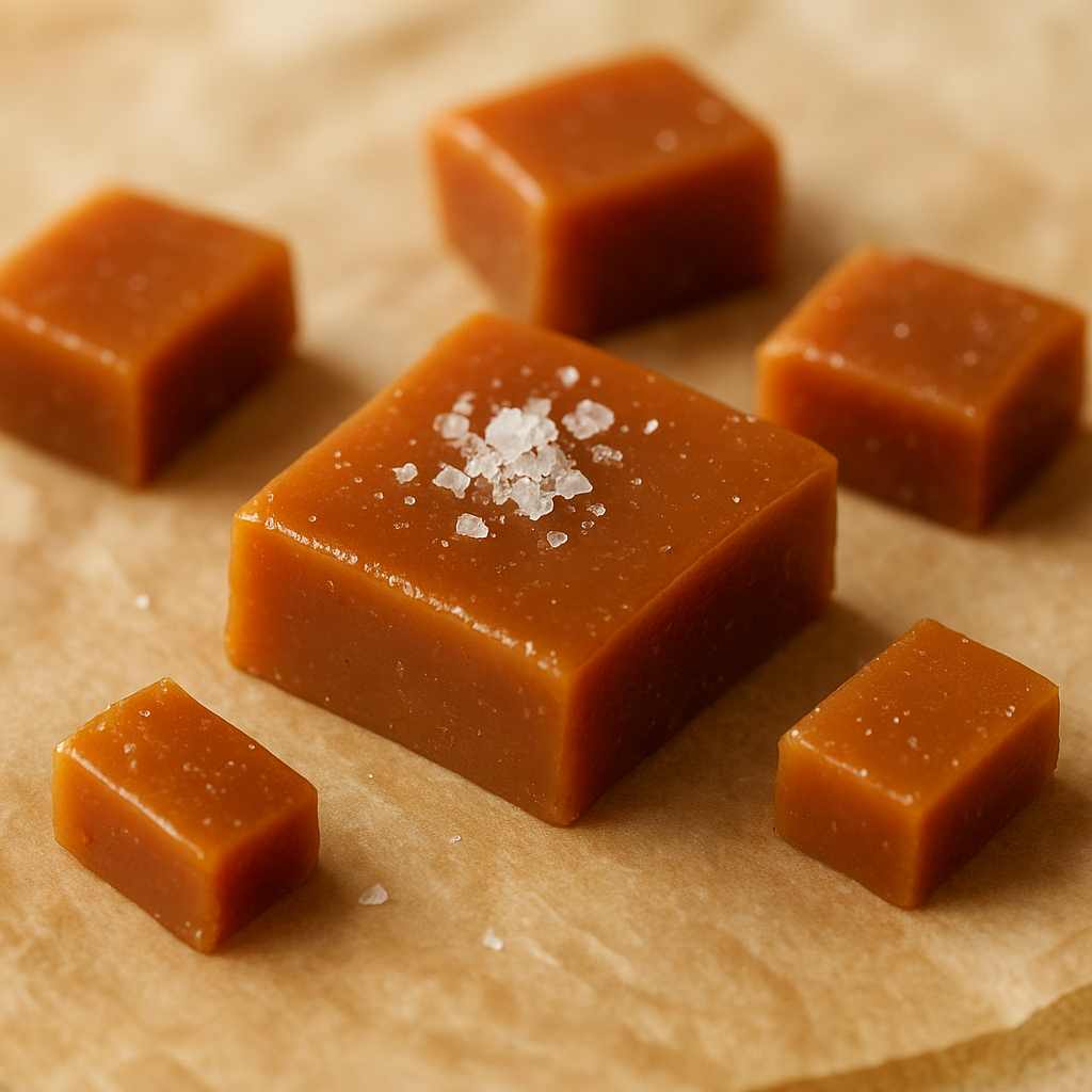 Salted caramel sauce in a jar
