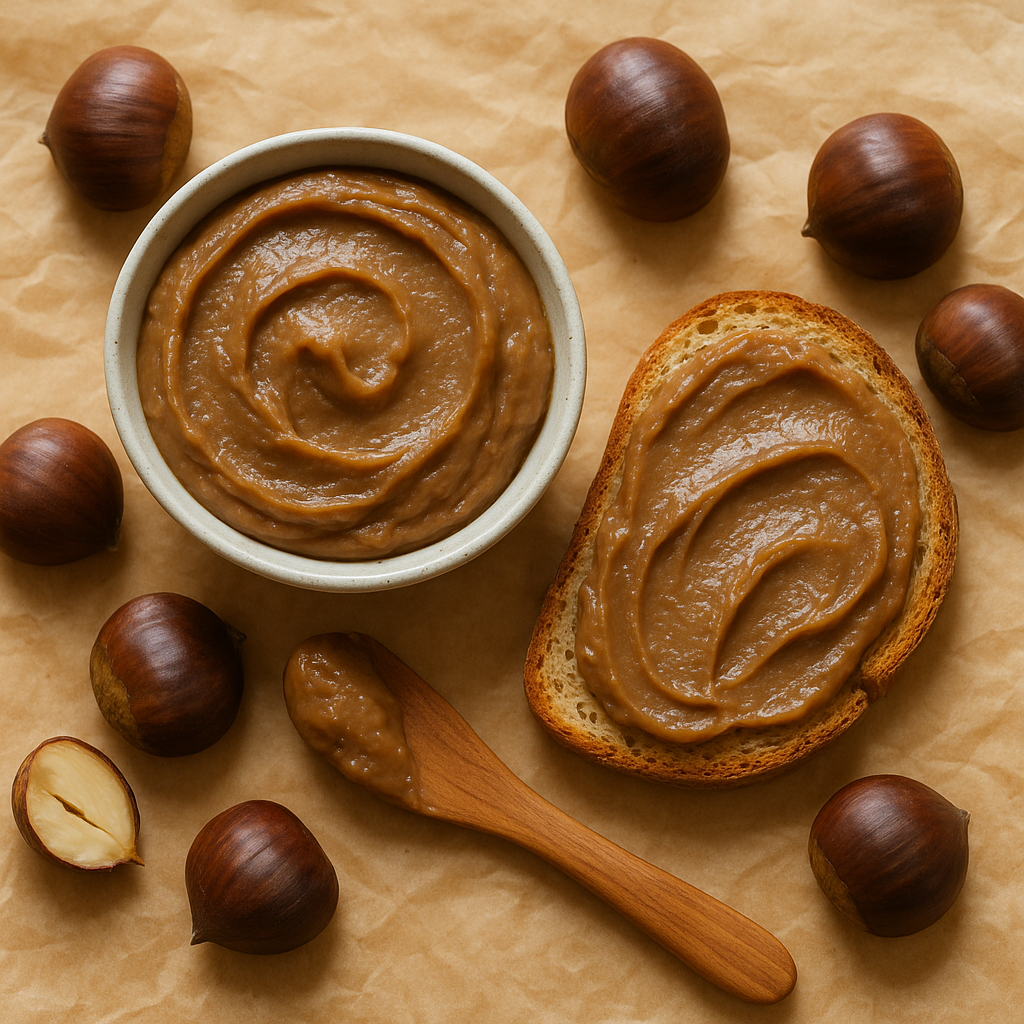 Sweet chestnut spread in a jar