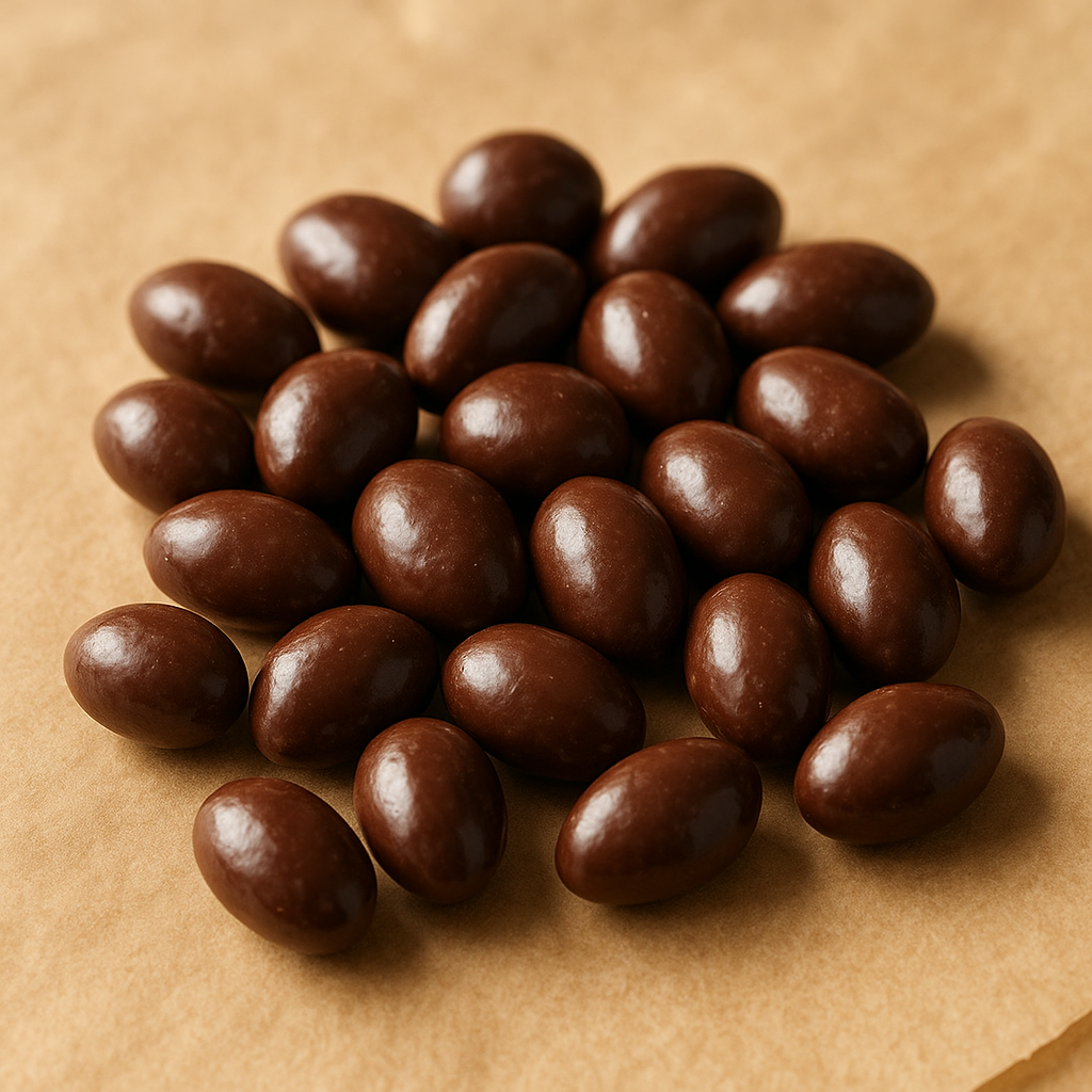 Cocoa-covered almonds