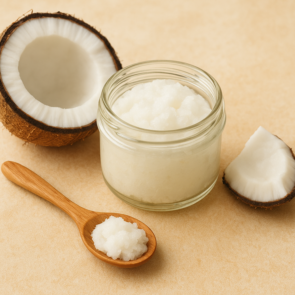 Jar of organic coconut oil