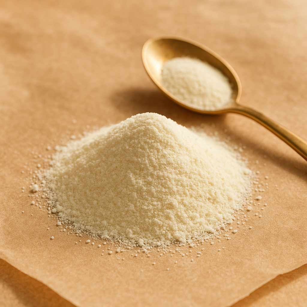 A scoop of unflavored powder