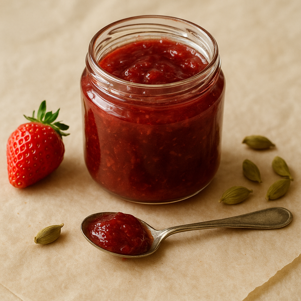 Strawberry and cardamom jam