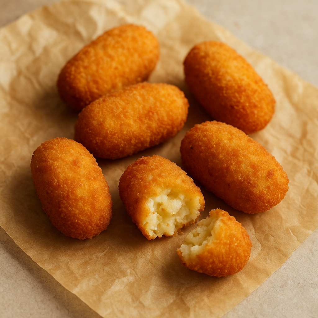 Golden brown cod croquettes