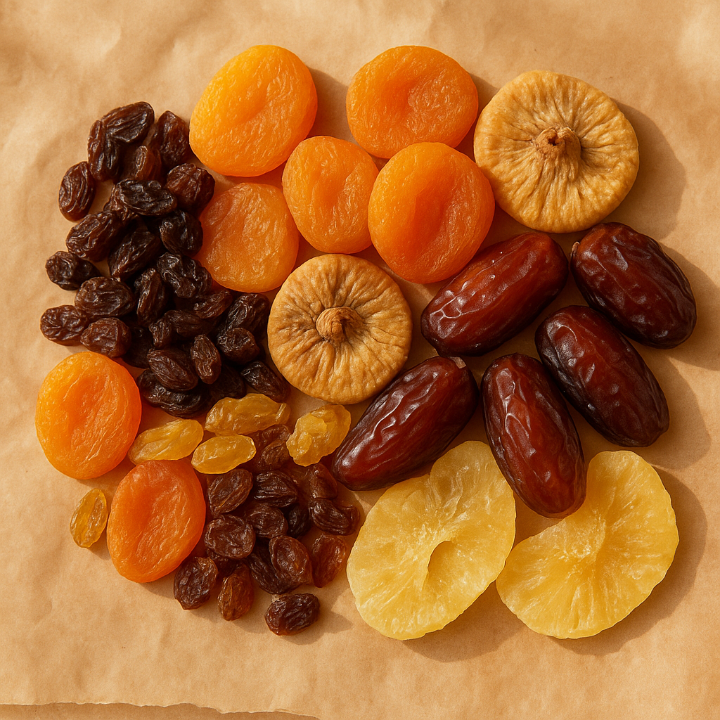 A mix of dried fruits