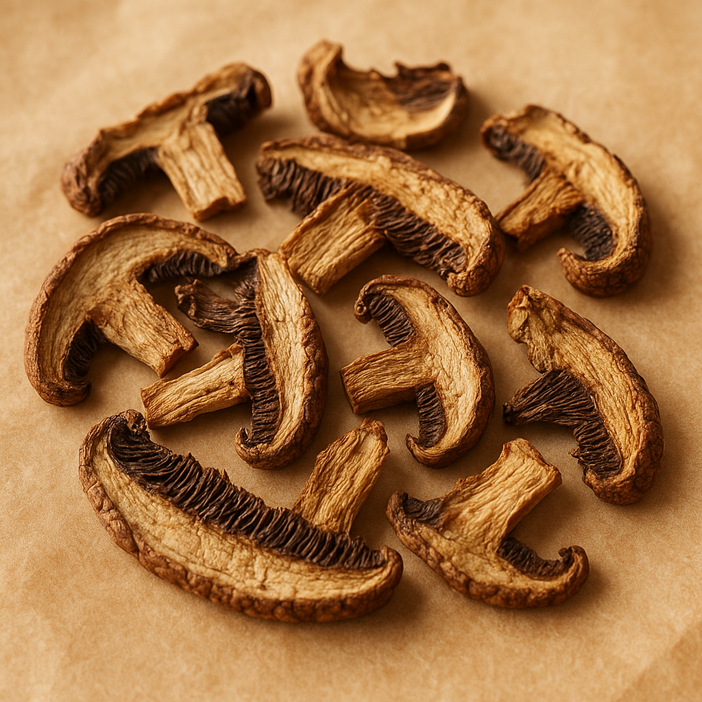 Kibbled dried portabella mushrooms