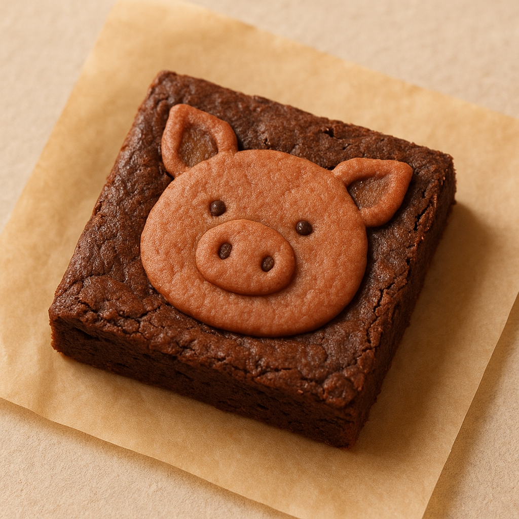 A single dark chocolate brownie