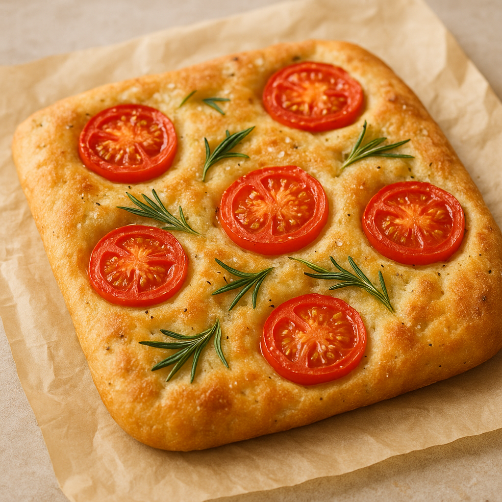 Focaccia bread with tomatoes