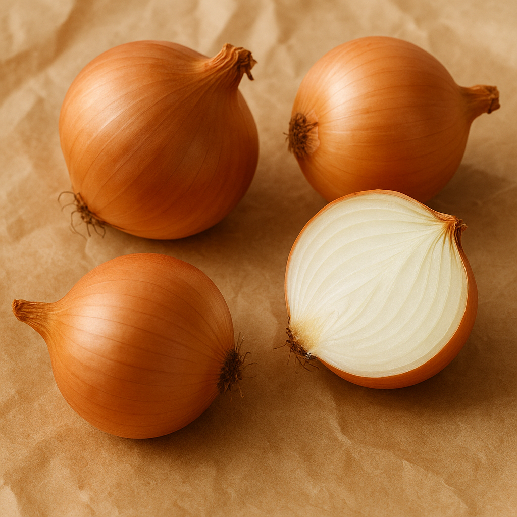 A whole yellow onion