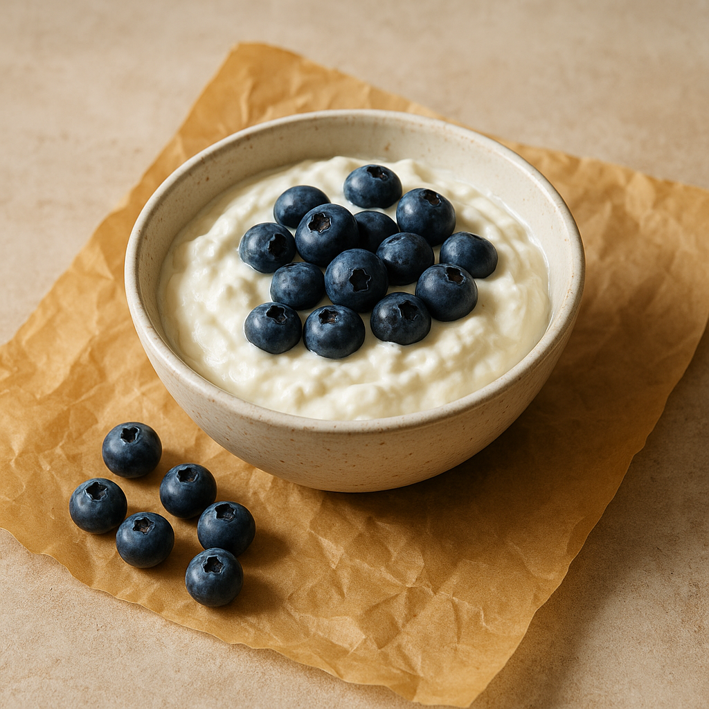 Blueberry flavored cheese spread