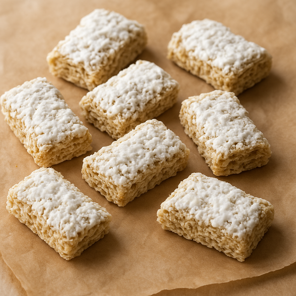 Frosted whole wheat cereal biscuits