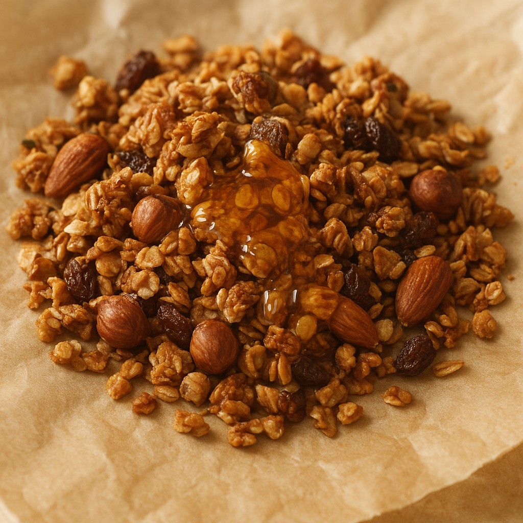 Toasted oat granola with agave and honey