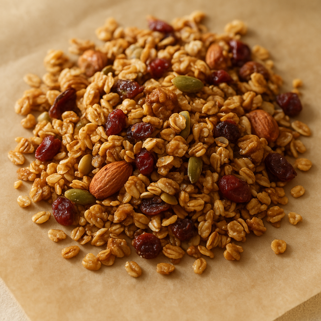 Crunchy granola with oats and seeds
