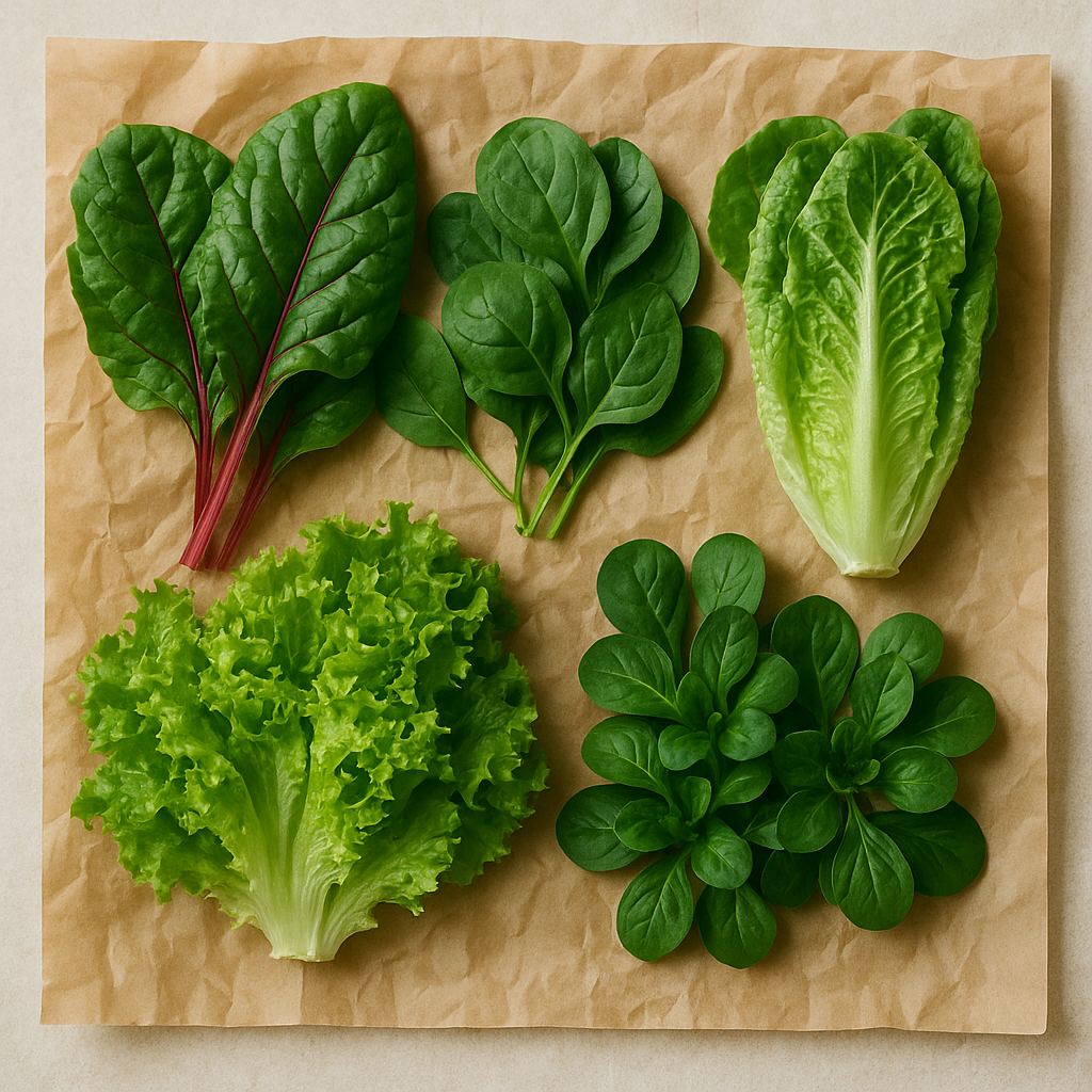 A mix of fresh, tender green leaves.