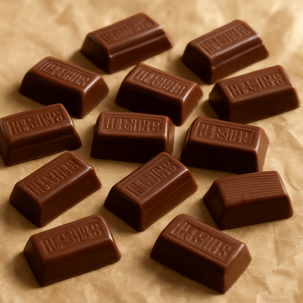 Milk chocolate candy pieces