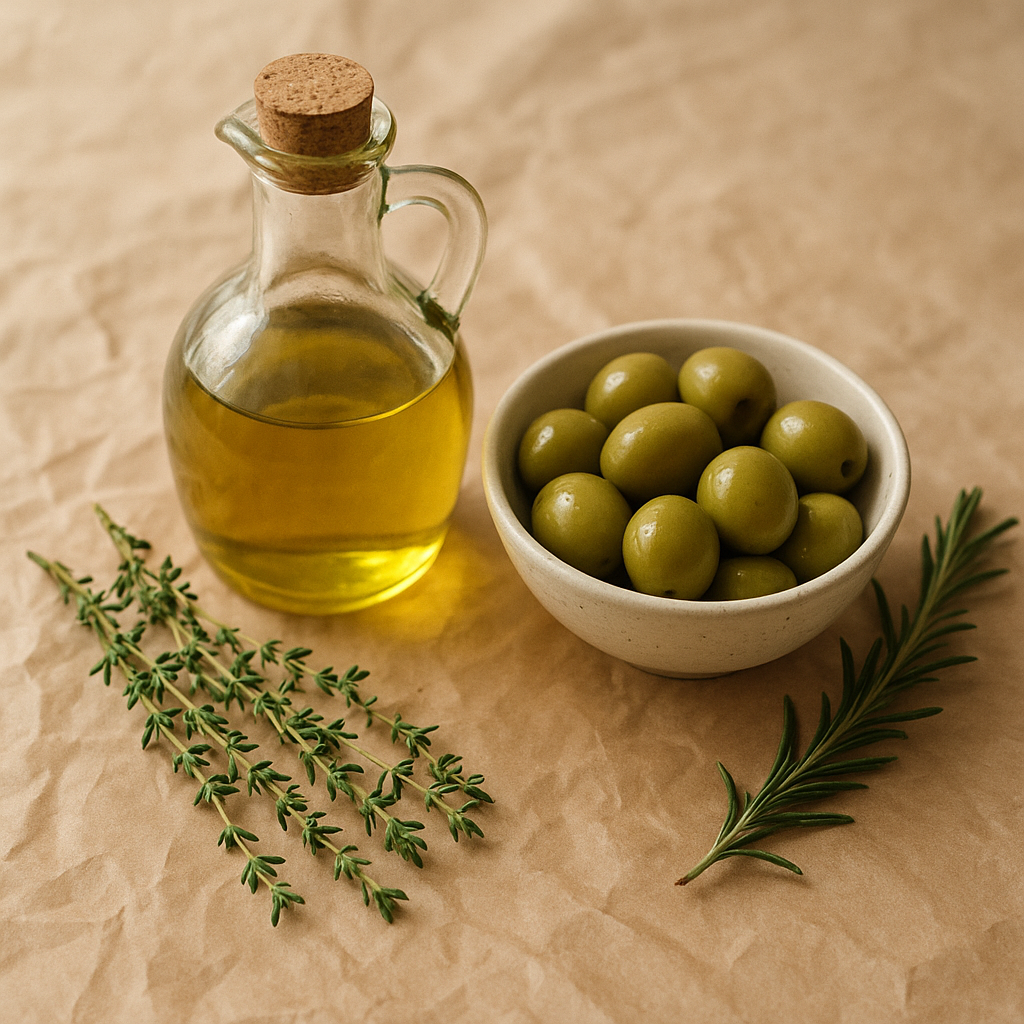 Olive oil infused with herbs