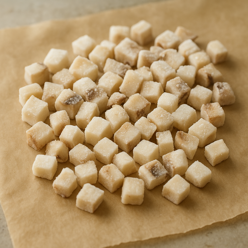Diced white mushrooms