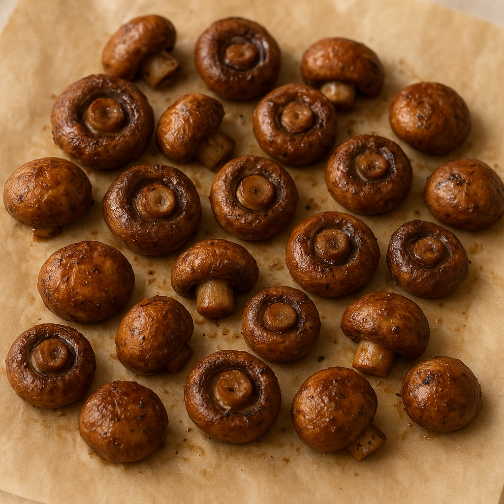 Roasted crimini mushrooms