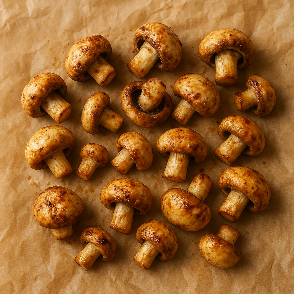 Roasted white mushrooms