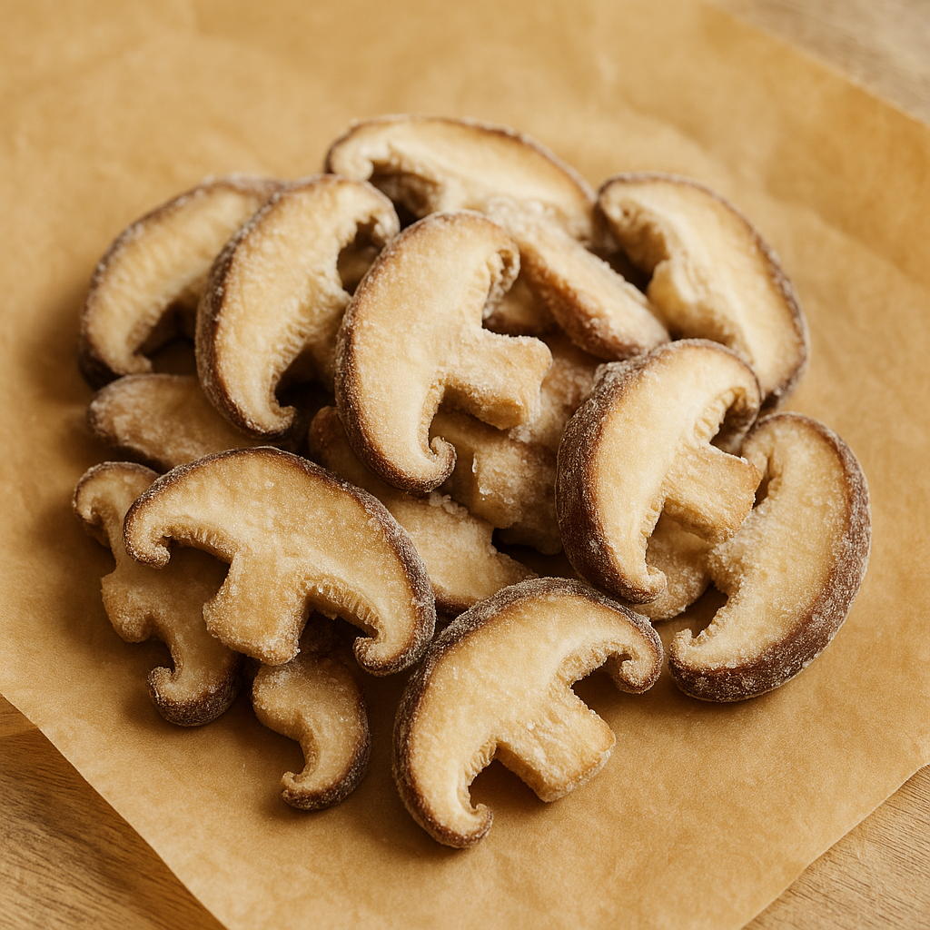 Sliced shiitake mushrooms