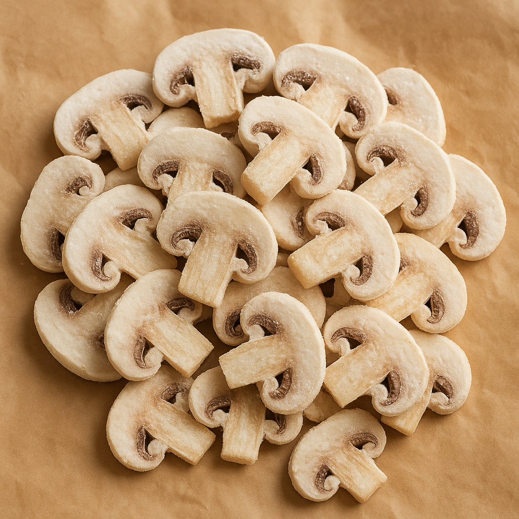 Sliced white mushrooms