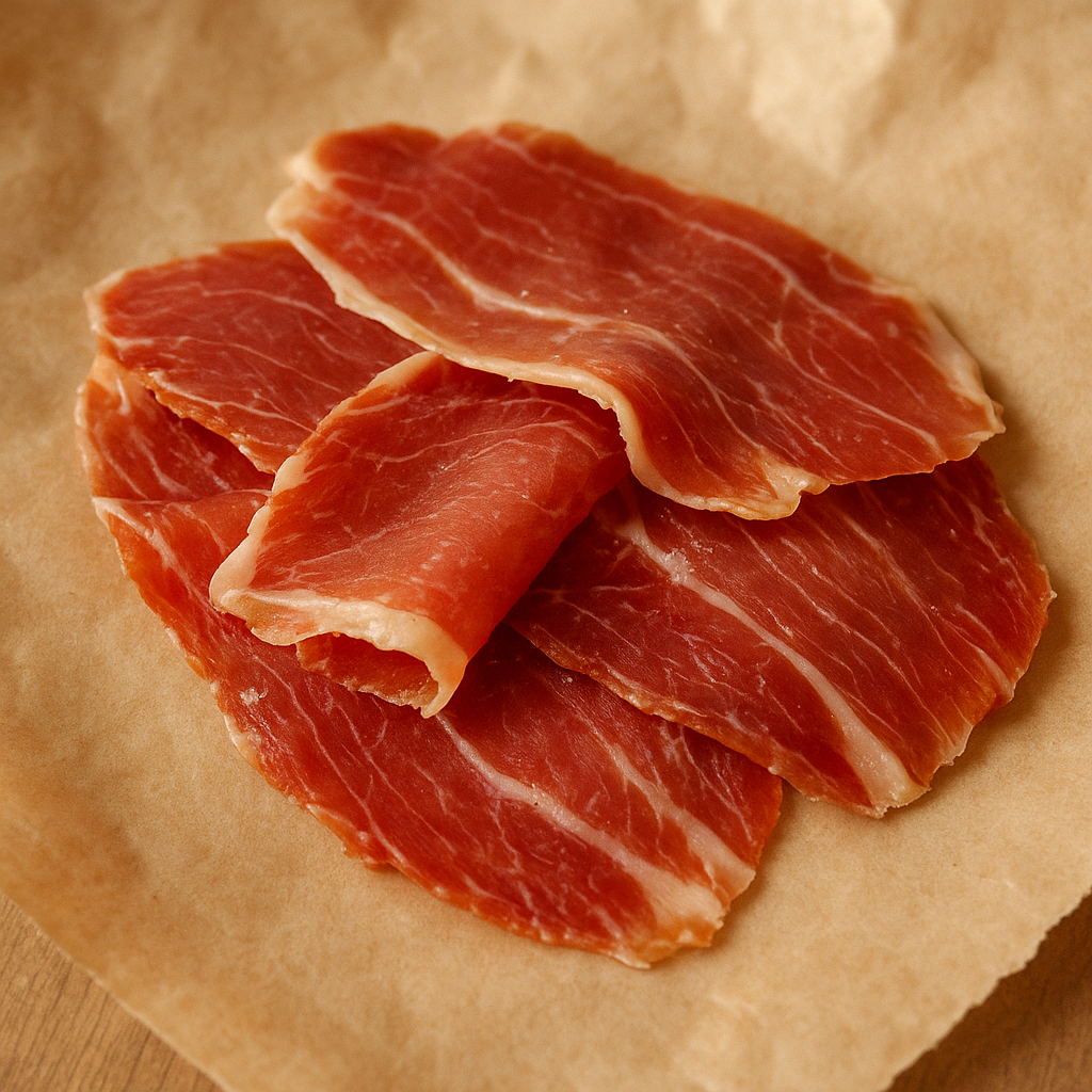 Thinly sliced cured ham