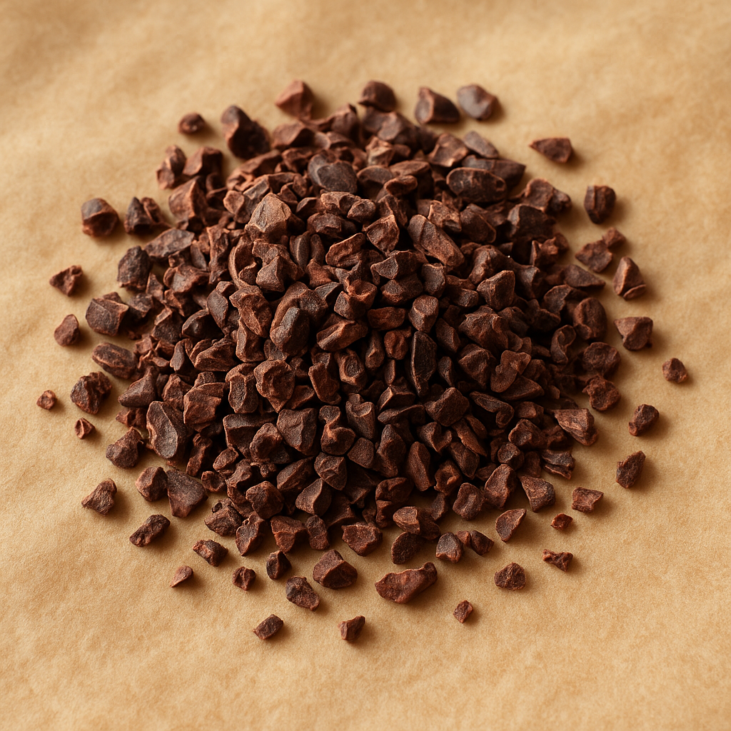 Crushed cacao bean pieces