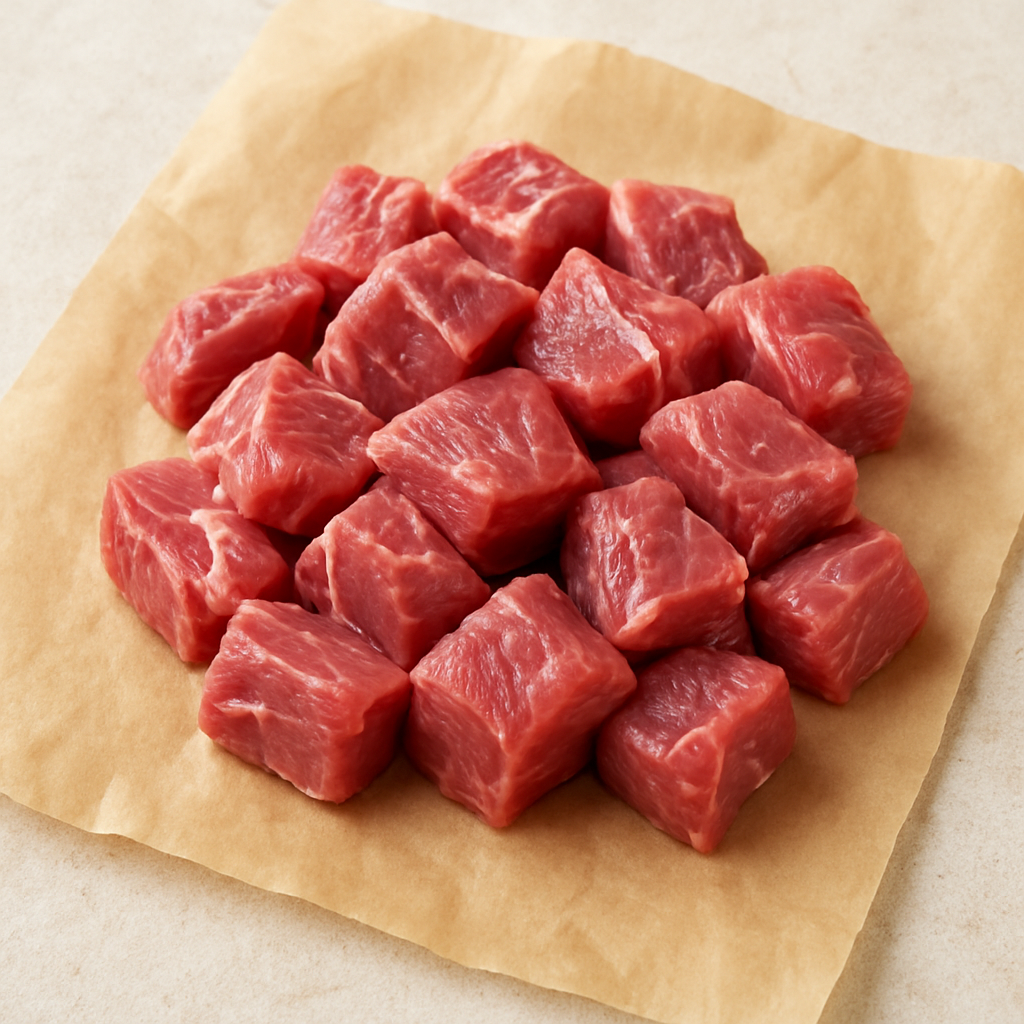 Boneless lamb cubes