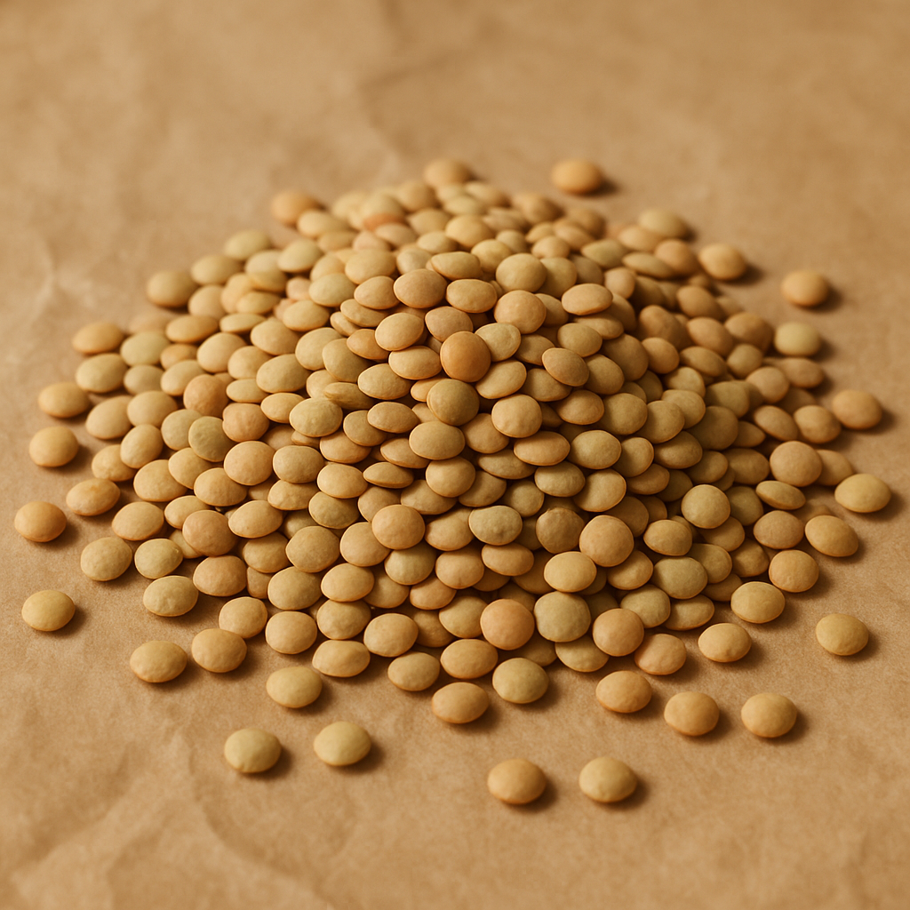 Dry brown lentils