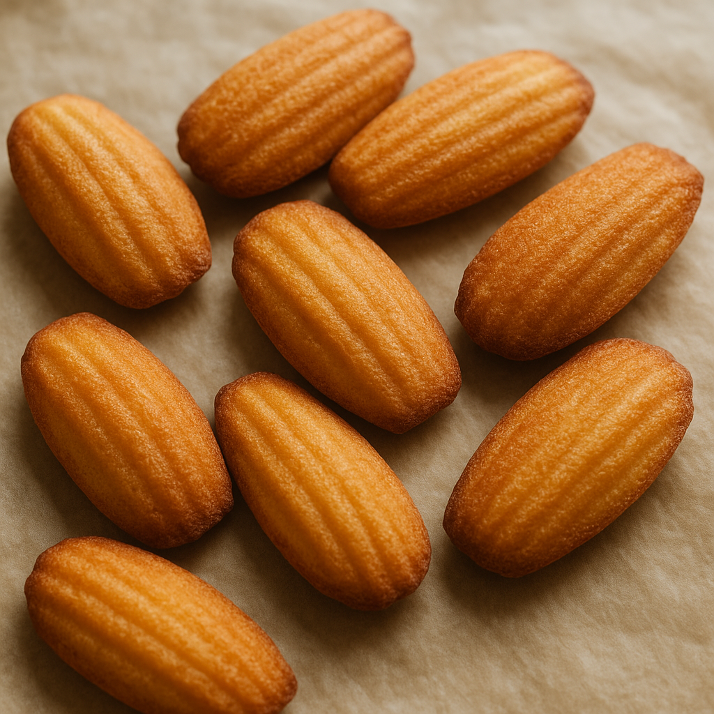 Long chocolate madeleines