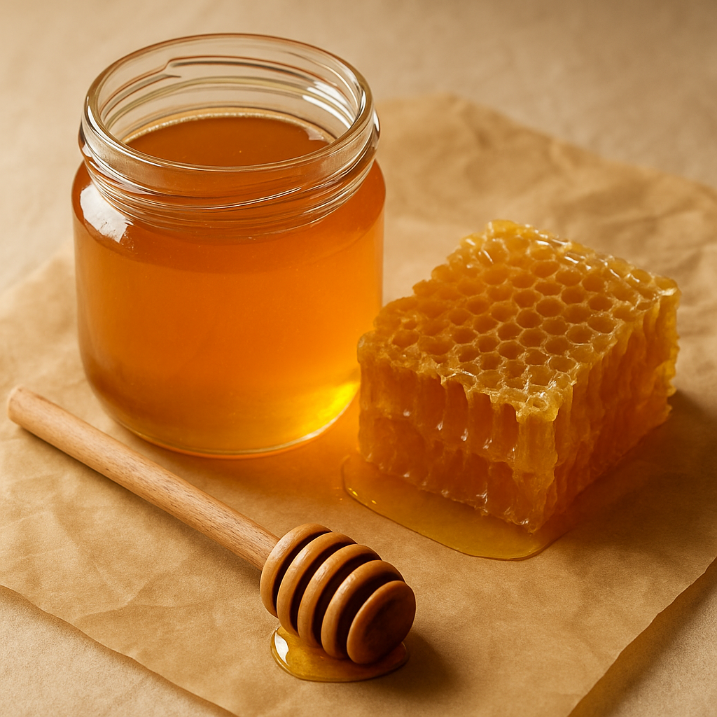 Jar of floral honey