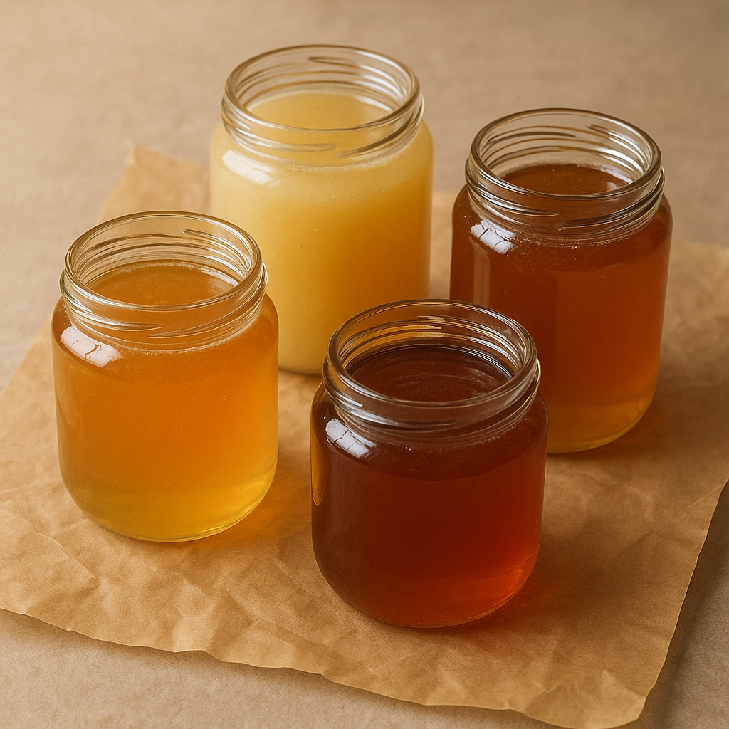 Golden honey in a jar
