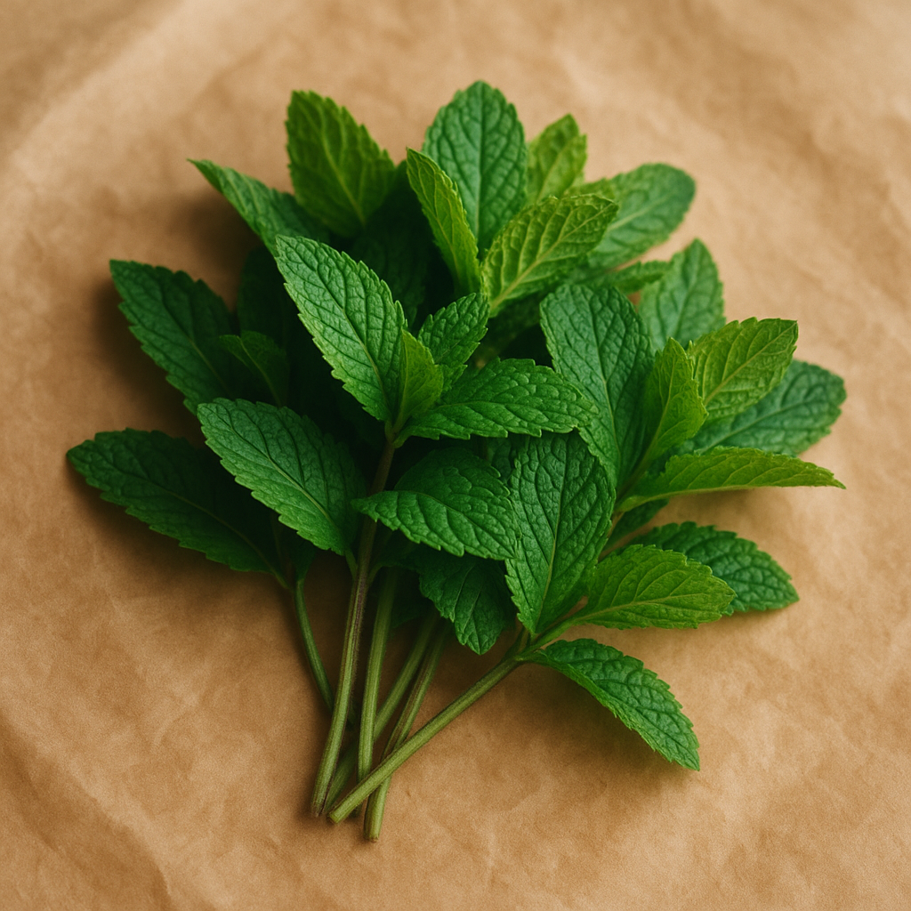Fresh green mint leaves