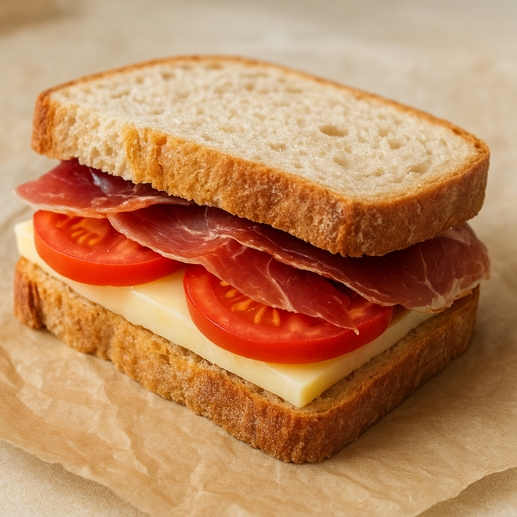 Serrano ham and cheese sandwich