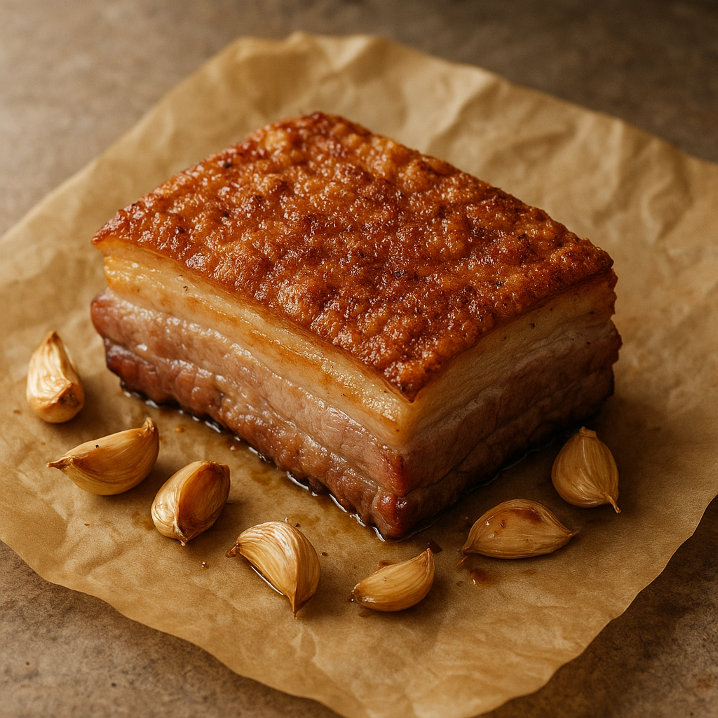 Pork belly with garlic