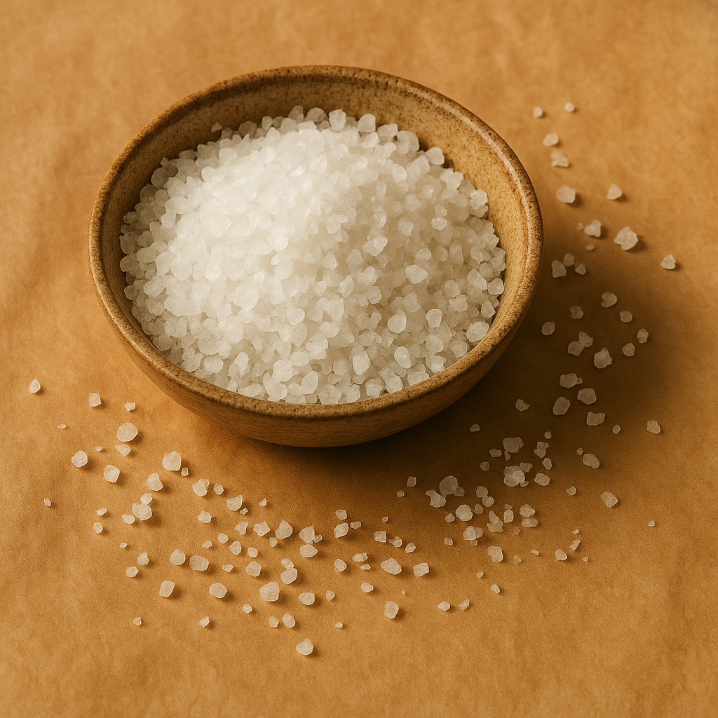 Fine white salt crystals