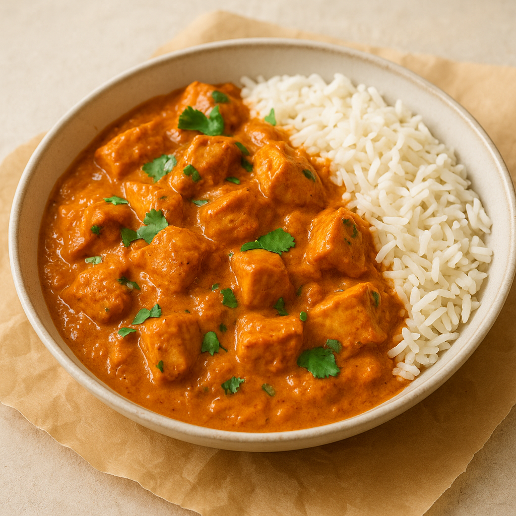 Vegan chicken massala with sauce