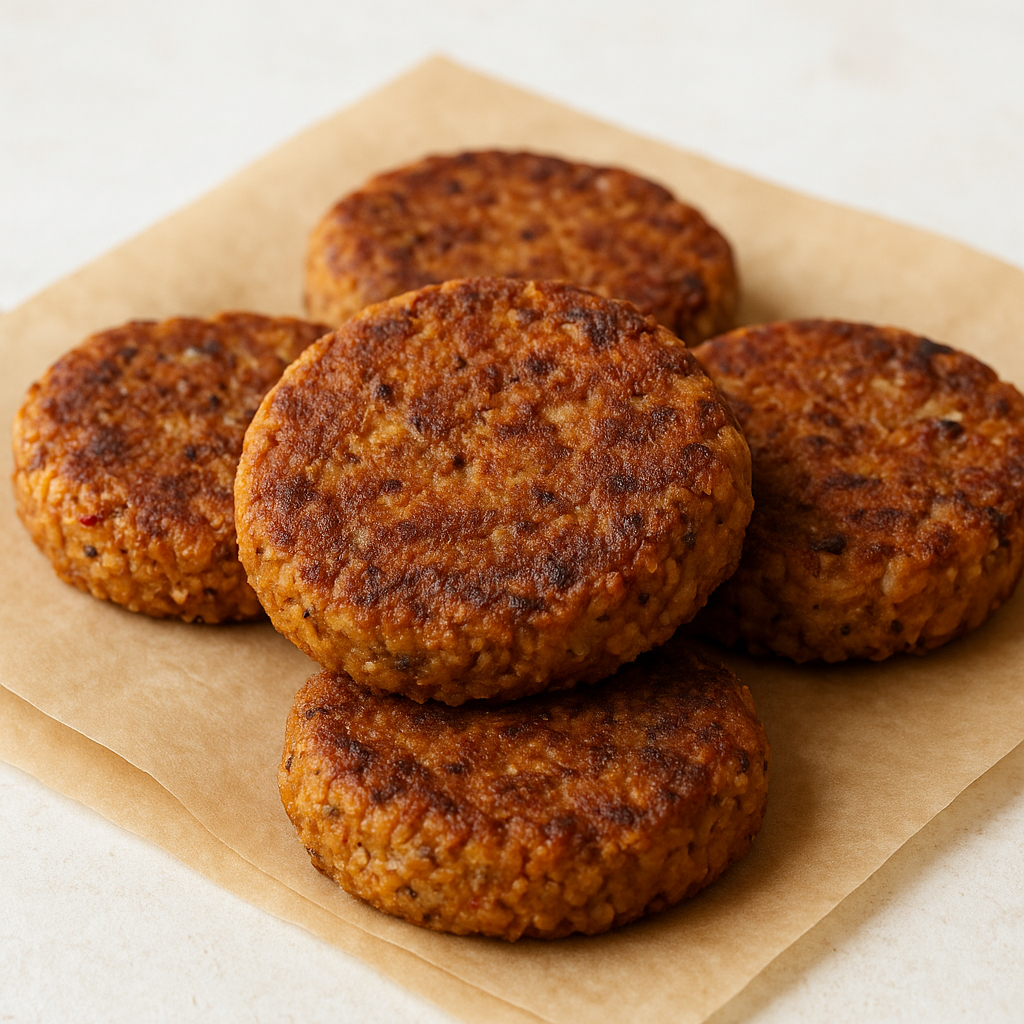 Frozen plant-based schnitzel patties